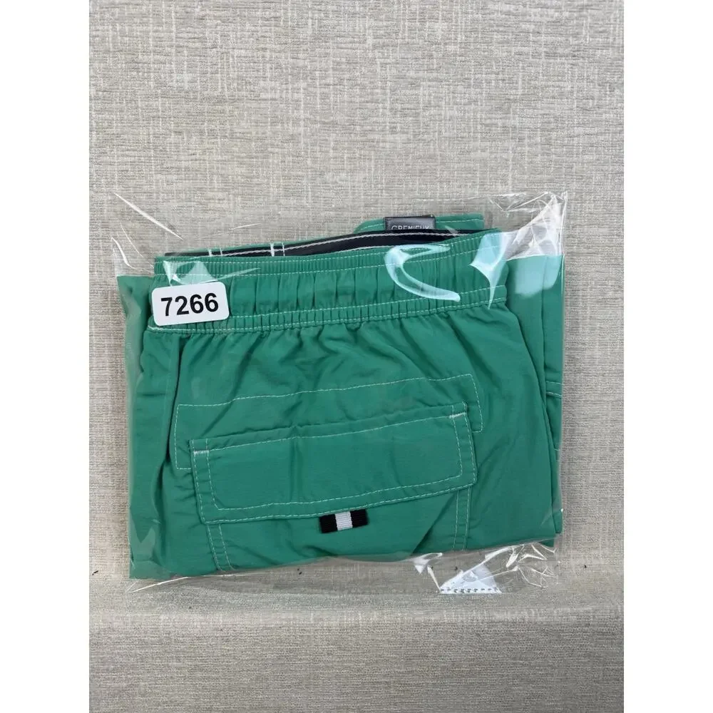 Cremieux Men’s Swim Trunks Medium Green Cargo Board Shorts Mesh Lined NWT